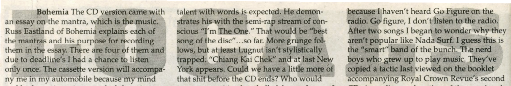 Locals: Music Reviews, October 1996